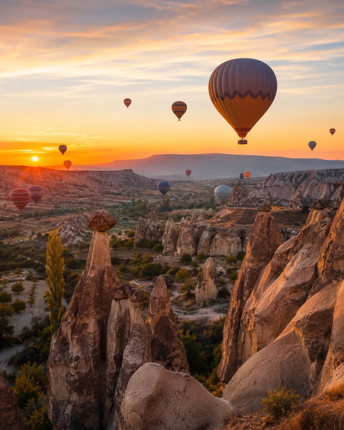 Cappadocia hot air balloons at sunrise