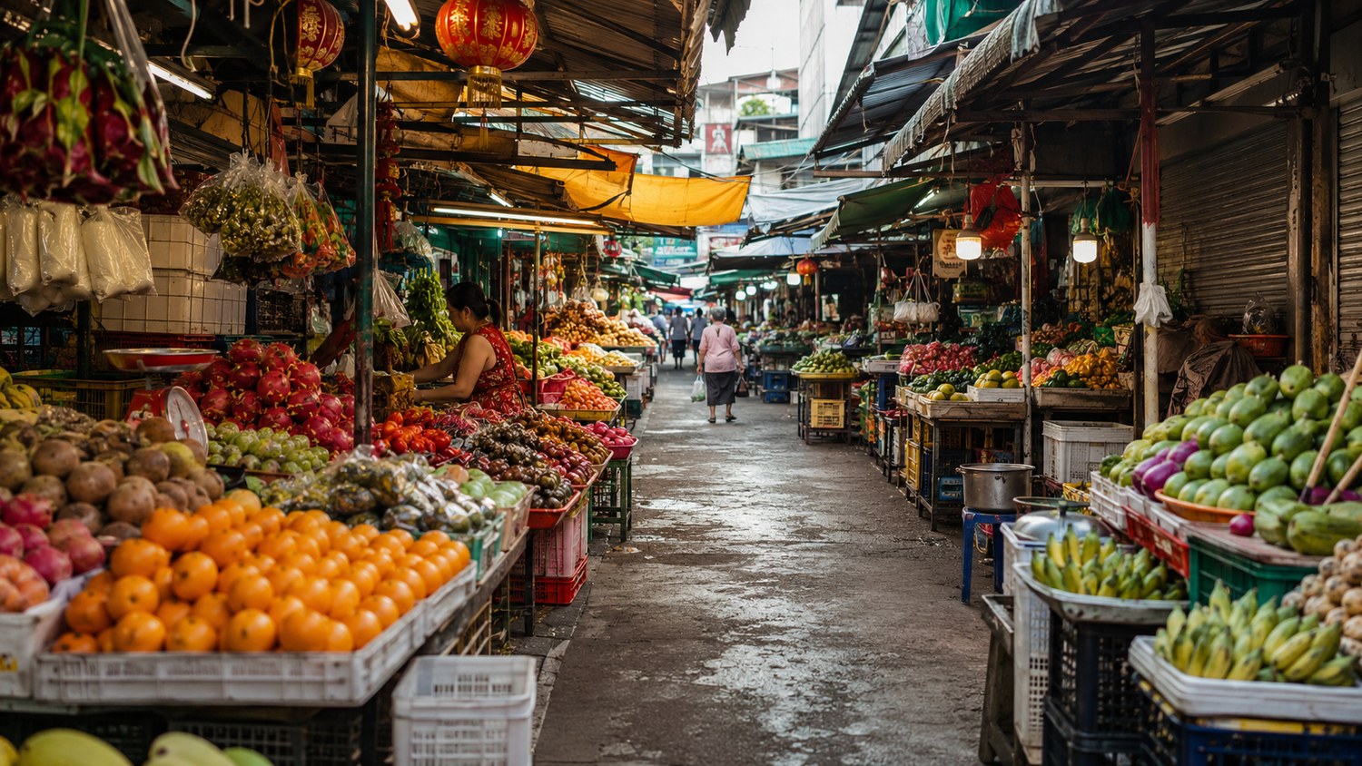Vibrant local produce market